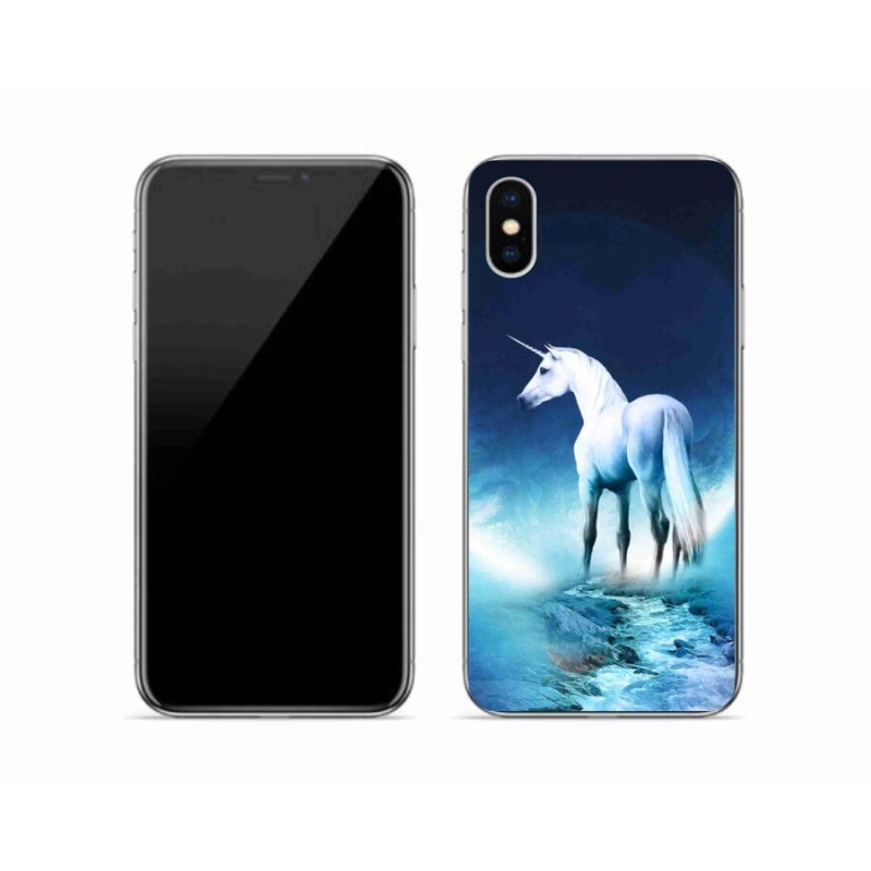 Zselés borítás mmCase iPhone XS készülékhez - fehér egyszarvú