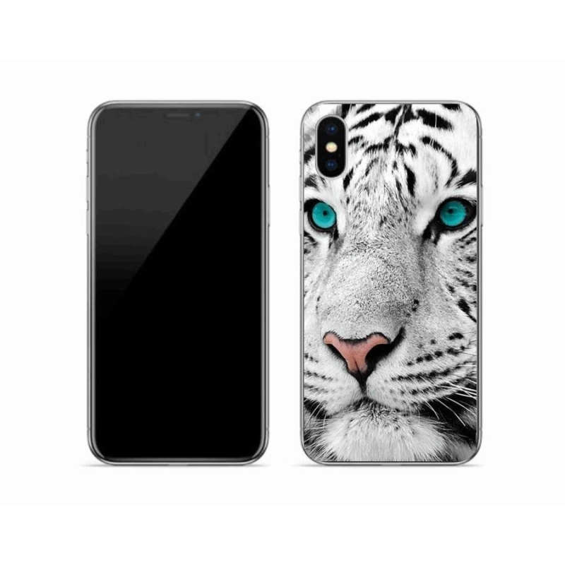 Gél borítás mmCase iPhone XS készülékhez - fehér tigris