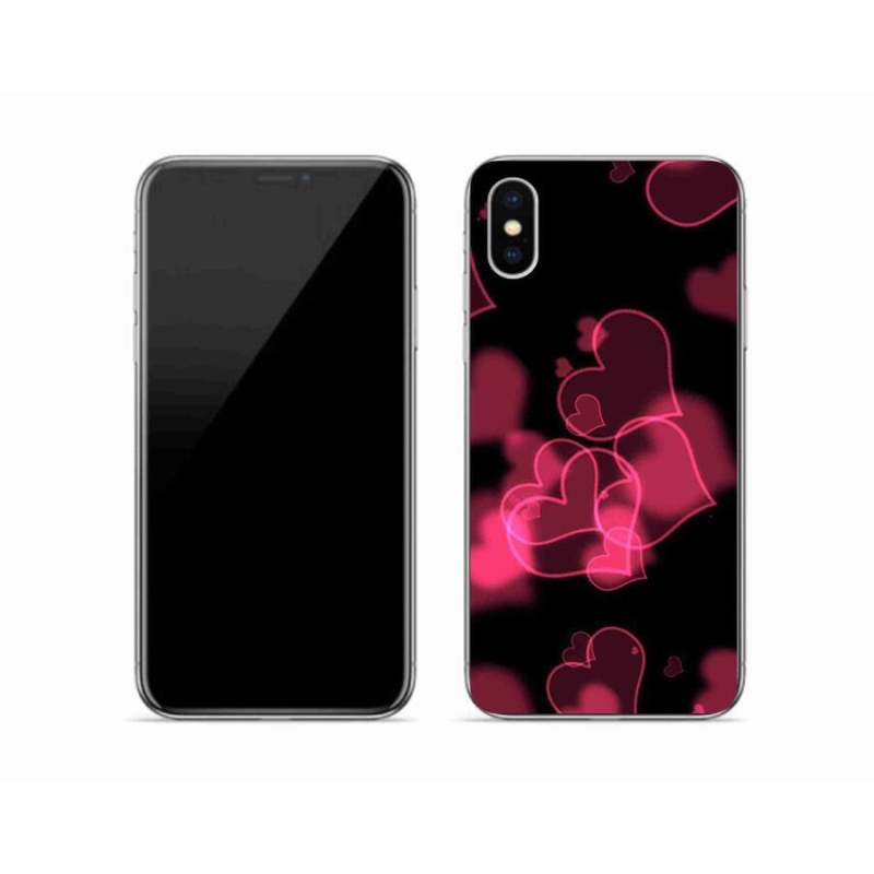 Gél borítás mmCase iPhone XS készülékhez - piros szívek