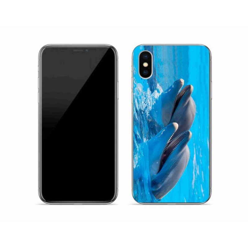 Gél borítás mmCase iPhone XS készülékhez - delfinek