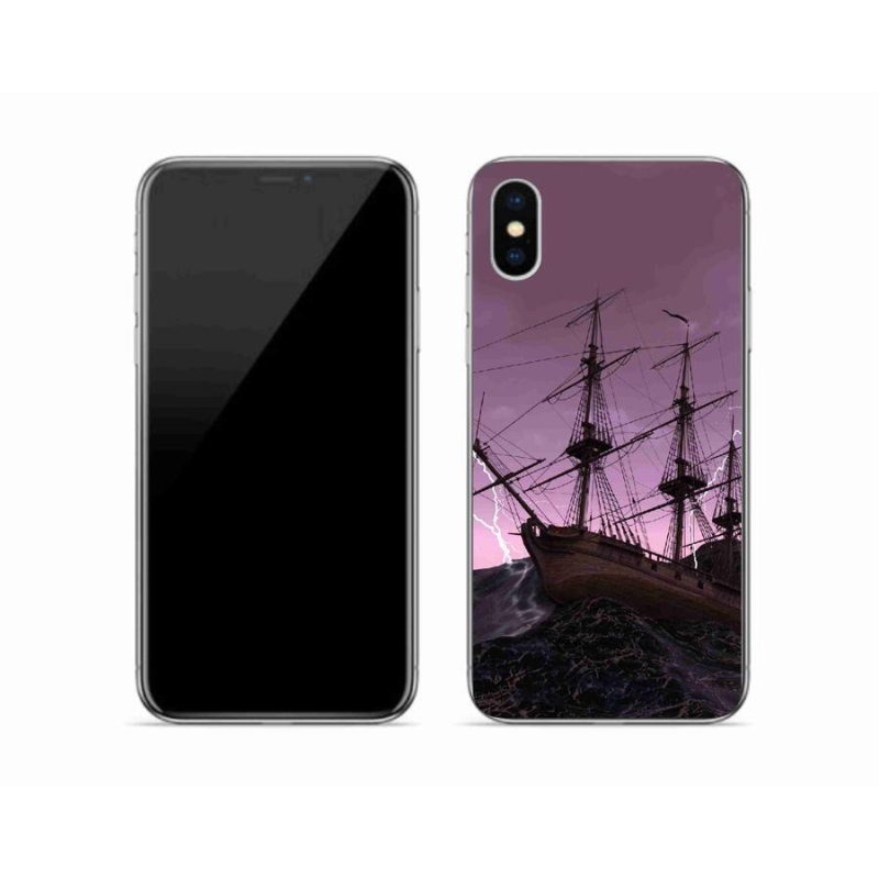 Zselés borítás mmCase iPhone XS készülékhez - hajó a viharban