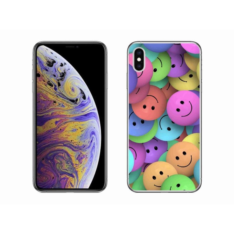 Zselés borítás mmCase iPhone XS Max készülékhez - színes smiley-k