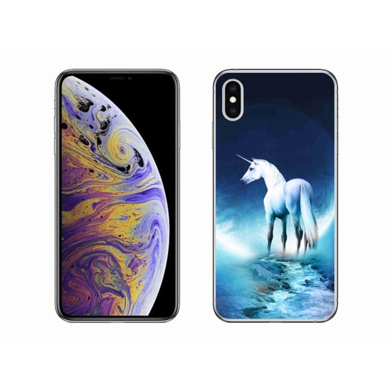 Zselés borítás mmCase iPhone XS Max készülékhez - fehér egyszarvú