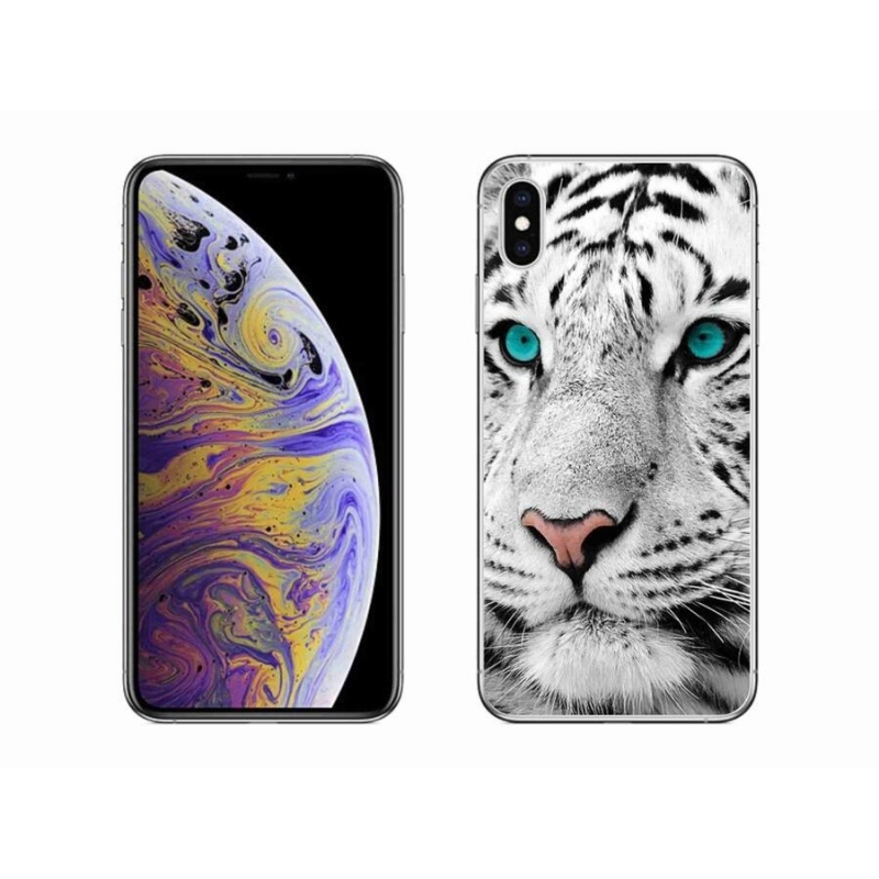 Gél borítás mmCase iPhone XS Max készülékhez - fehér tigris