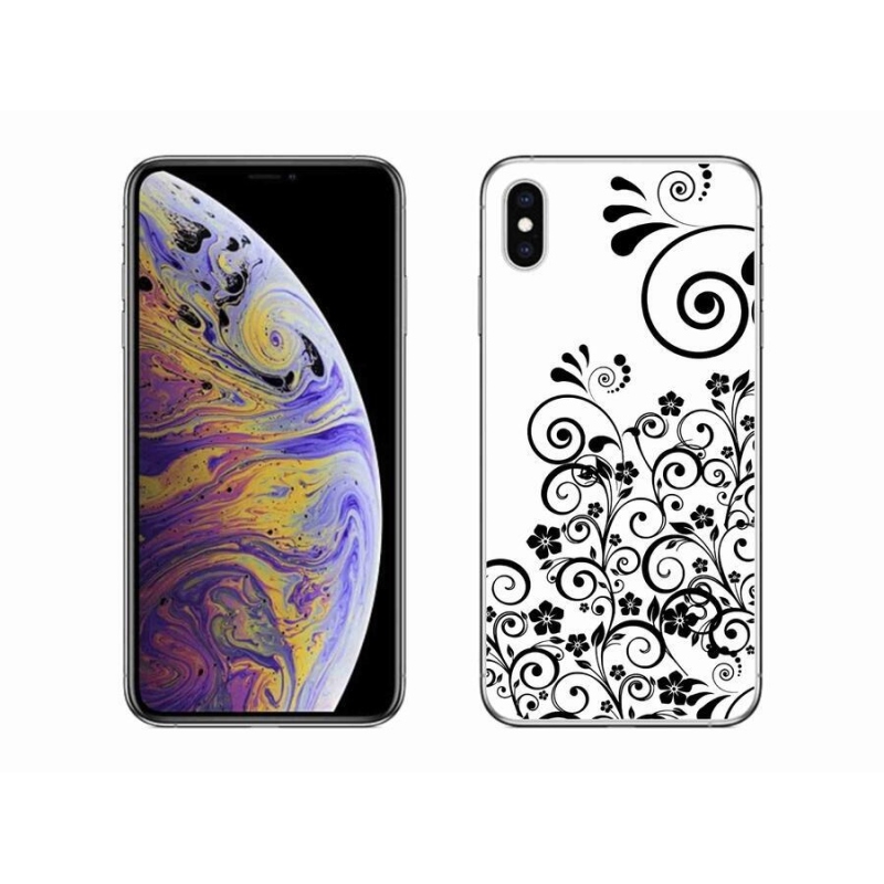 Zselés borítás mmCase iPhone XS Max készülékhez - fekete és fehér virágminták