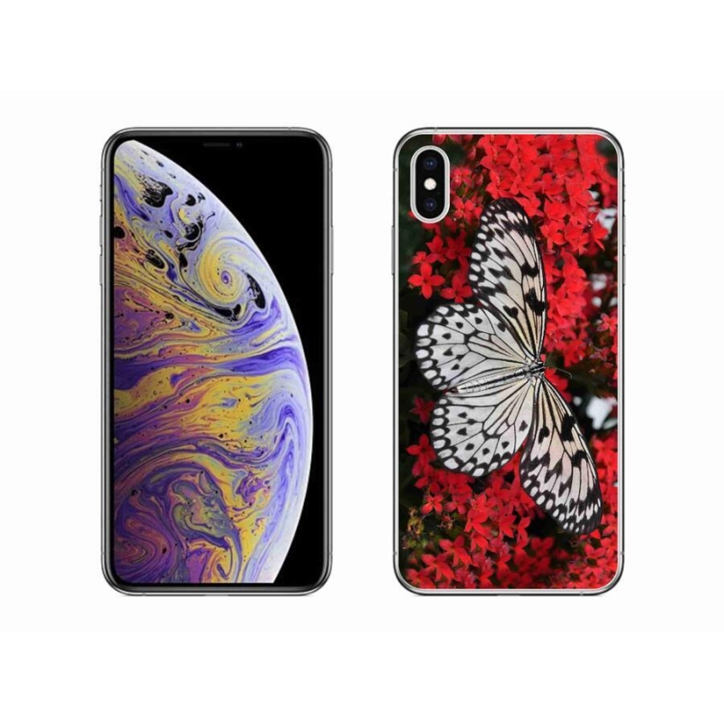 Zselés borítás mmCase iPhone XS Max készülékhez - fekete-fehér pillangó 1