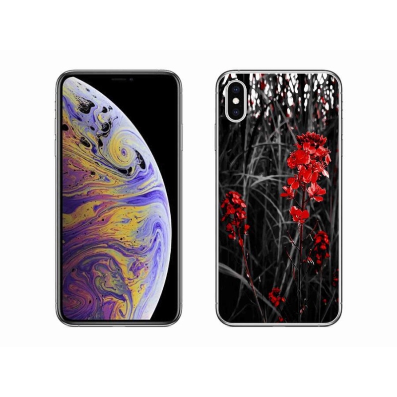 Gél borítás mmCase iPhone XS Max készülékhez - piros növény