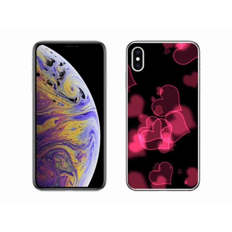 Gél borítás mmCase iPhone XS Max készülékhez - piros szívek