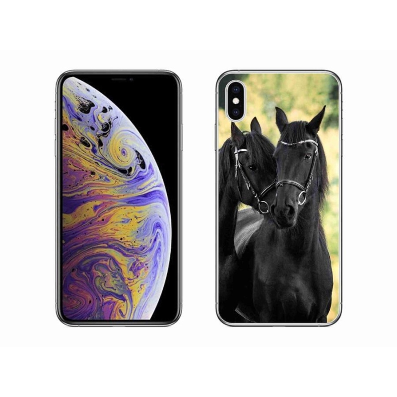 Zselés borítás mmCase iPhone XS Max készülékhez - két fekete ló