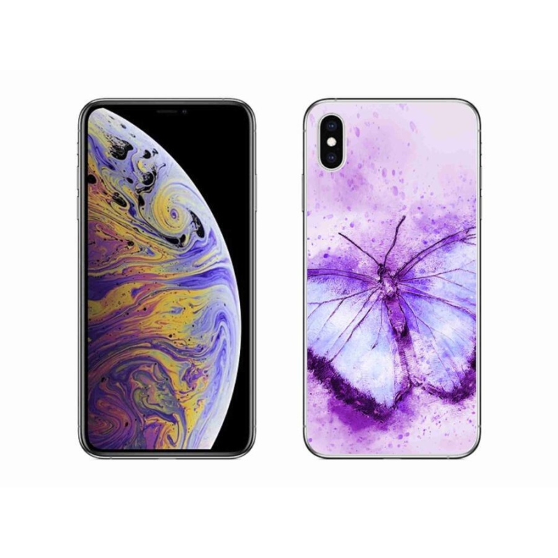 Zselés borítás mmCase iPhone XS Max készülékhez - lila pillangó