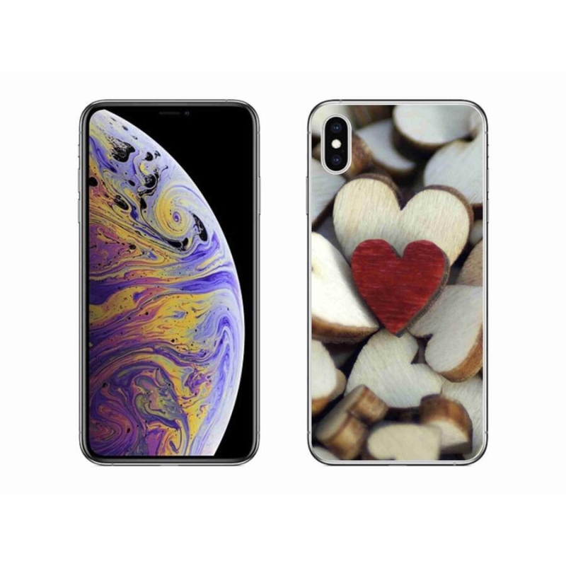 Zselés borítás mmCase iPhone XS Max készülékhez - gravírozott piros szív