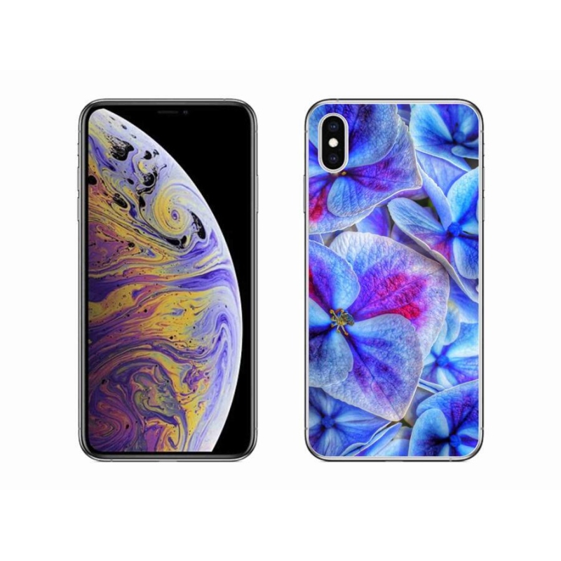 Zselés borítás mmCase iPhone XS Max készülékhez - kék virágok 1