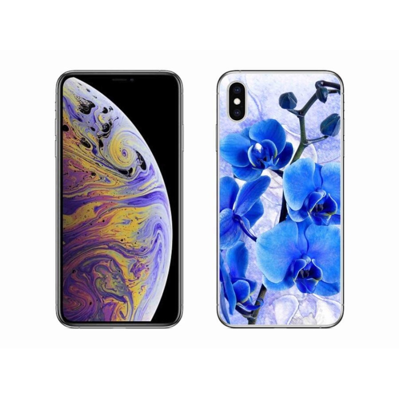 Gél borítás mmCase iPhone XS Max készülékhez - kék virágok