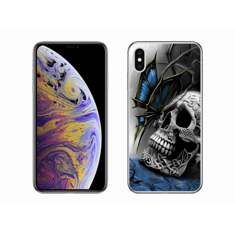 Gél borítás mmCase iPhone XS Max készülékhez - pillangó és koponya