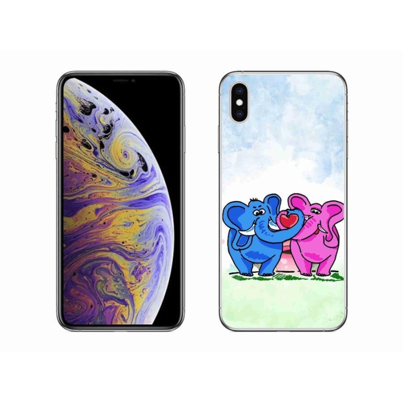 Gél borítás mmCase iPhone XS Max készülékhez - szerelmes elefántok