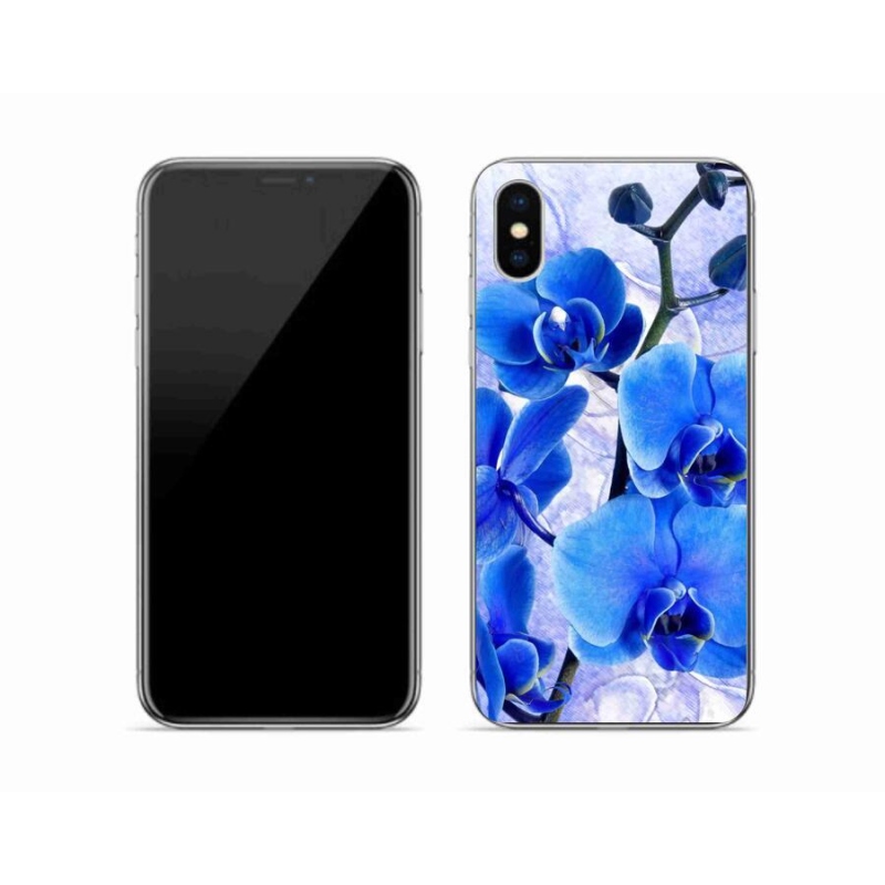 Gél borítás mmCase iPhone XS készülékhez - kék virágok