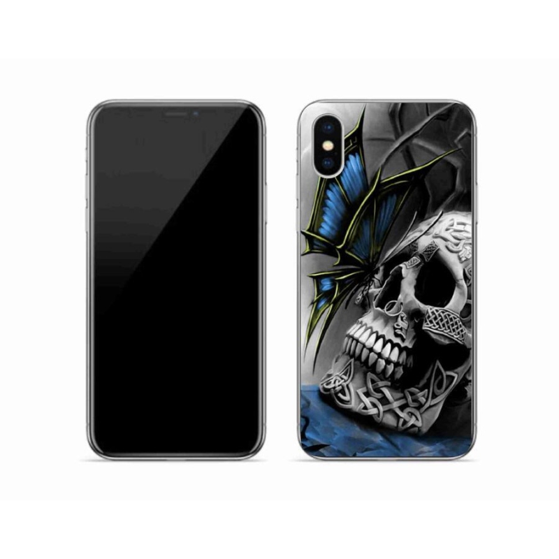 Gél borítás mmCase iPhone XS készülékhez - pillangó és koponya