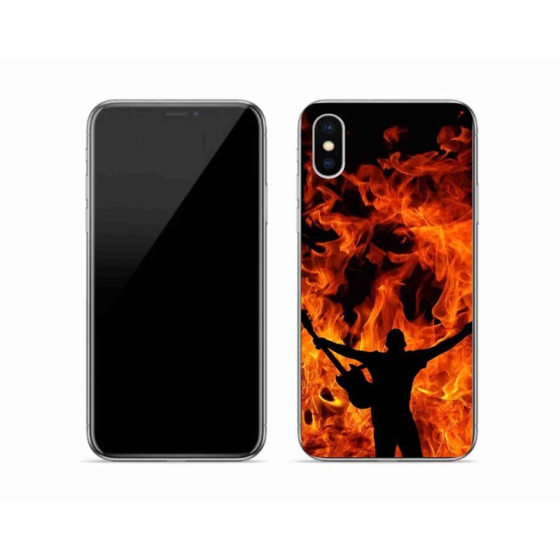 Zselés borítás mmCase iPhone XS készülékhez - zenész és tűz