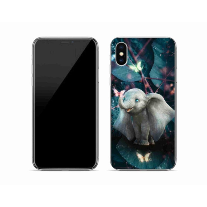 Gél borítás mmCase iPhone XS készülékhez - aranyos elefánt