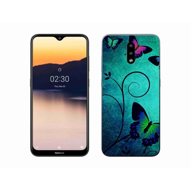 Gél borítás mmCase mobiltelefonhoz Nokia 2.3 - színes pillangók