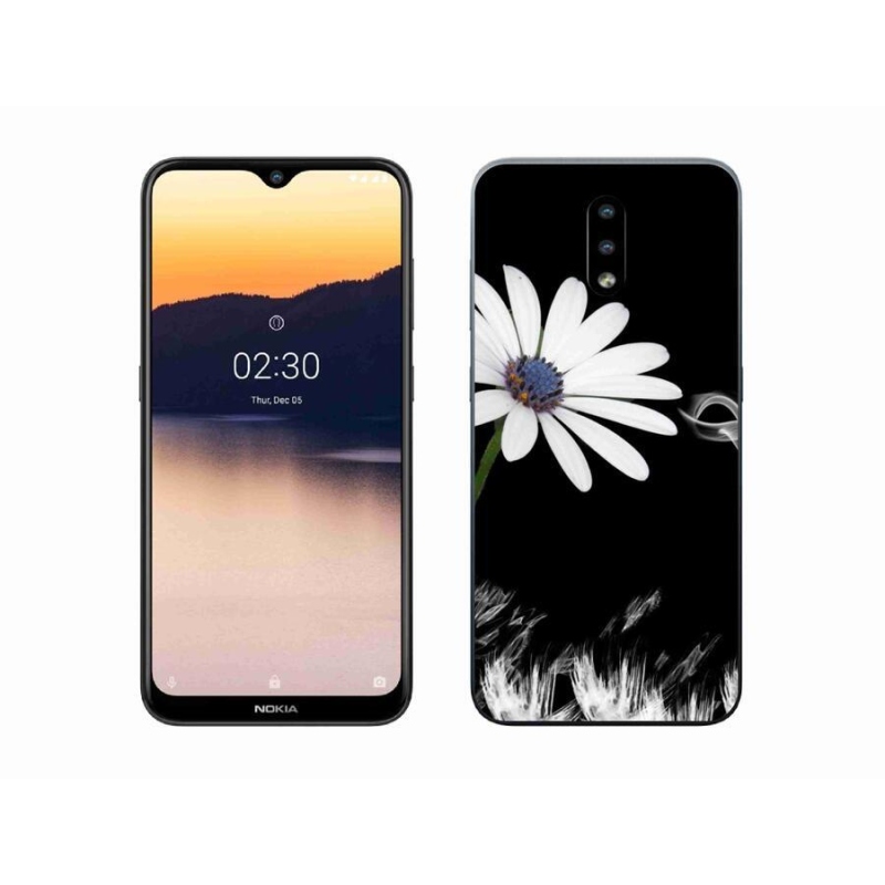 Zselés borító mmCase Nokia 2.3 tokhoz - fehér virág