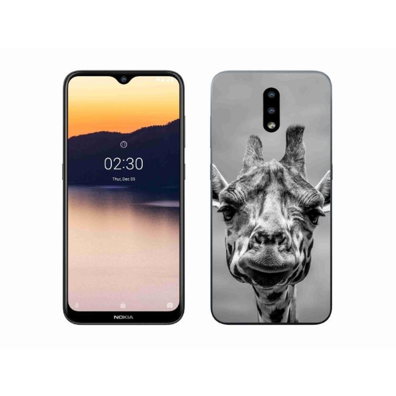 Zselés borítás mmCase a Nokia 2.3 készülékhez - fekete-fehér zsiráf