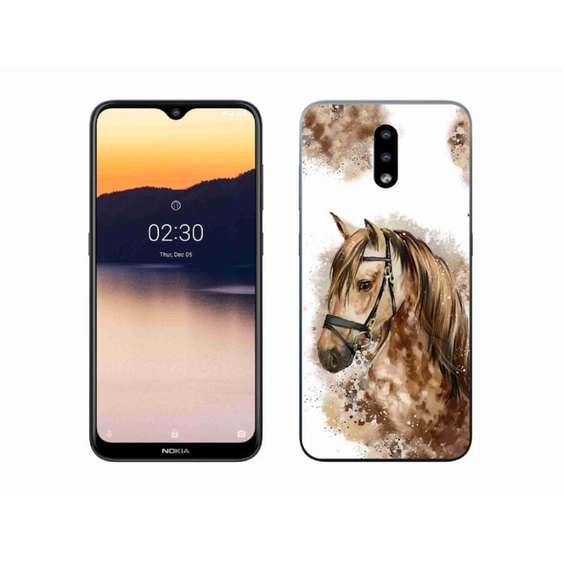 Zselés borító mmCase a Nokia 2.3 készülékhez - barna rajzfilm ló