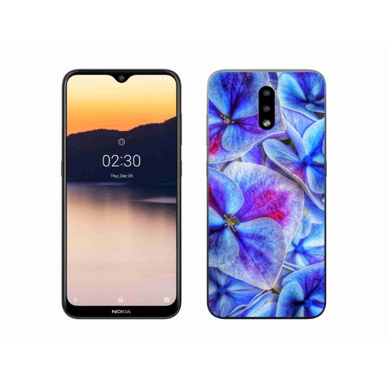 Zselés borító mmCase mobiltelefonhoz Nokia 2.3 - kék virágok 1