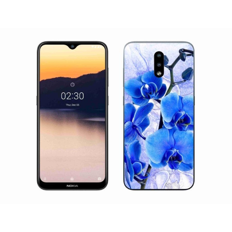Gél védőhuzat mmCase mobiltelefonhoz Nokia 2.3 - kék virágok