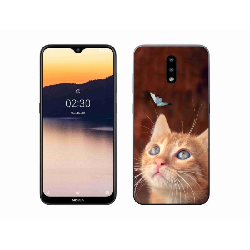 Zselés borító mmCase mobiltelefonhoz Nokia 2.3 - pillangó és cica