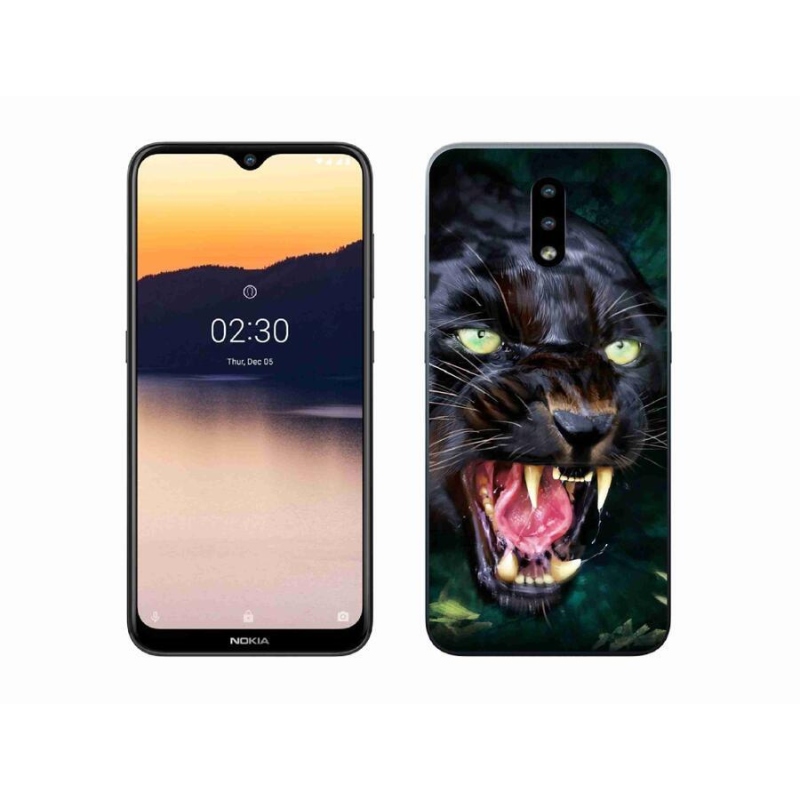 Zselés borítás mmCase a Nokia 2.3 készülékhez - dühös fekete párduc