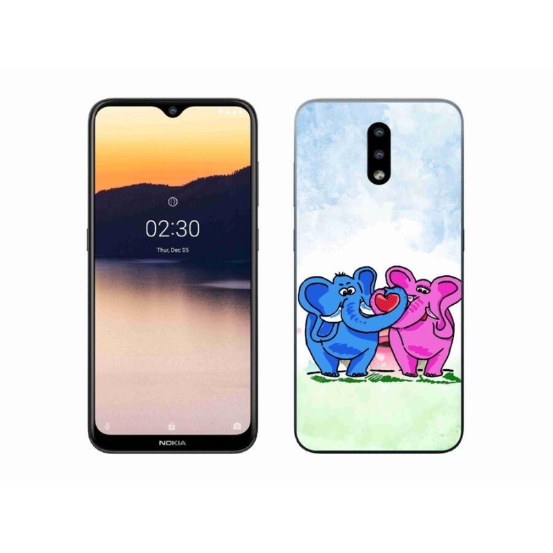 Zselés borító mmCase mobiltelefonhoz Nokia 2.3 - szerelmes elefántok