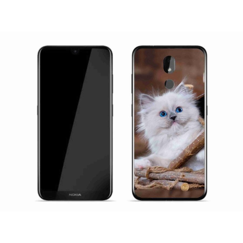 Gél borítás mmCase a Nokia 3.2 készülékhez - fehér cica