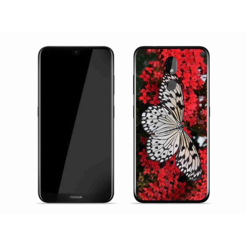 Zselés borítás mmCase Nokia 3.2 - fekete-fehér pillangó 1