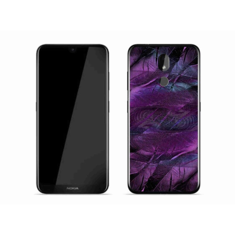 Zselés borítás mmCase Nokia 3.2 készülékhez - lila tollak