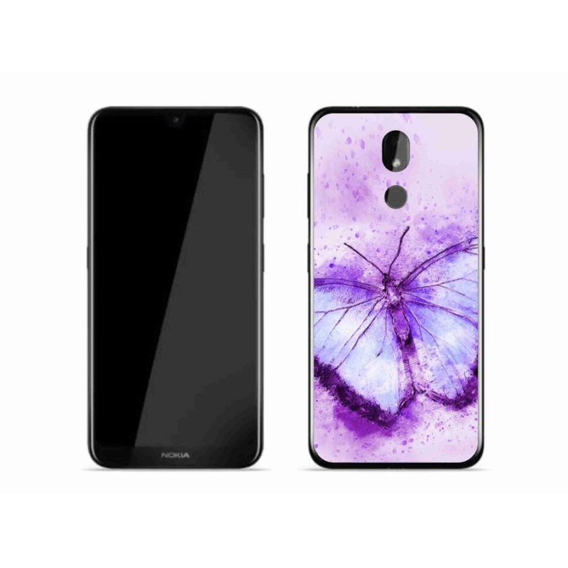 Zselés tok mmCase Nokia 3.2 készülékhez - lila pillangó