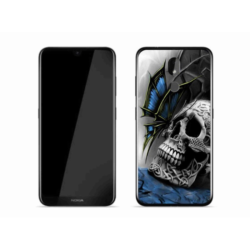 Gél borító mmCase mobiltelefonhoz Nokia 3.2 - pillangó és koponya