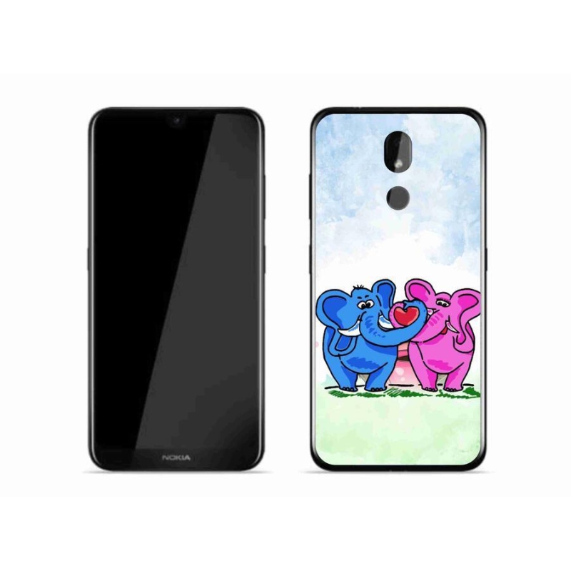 Gél borító mmCase mobiltelefonhoz Nokia 3.2 - szerelmes elefántok