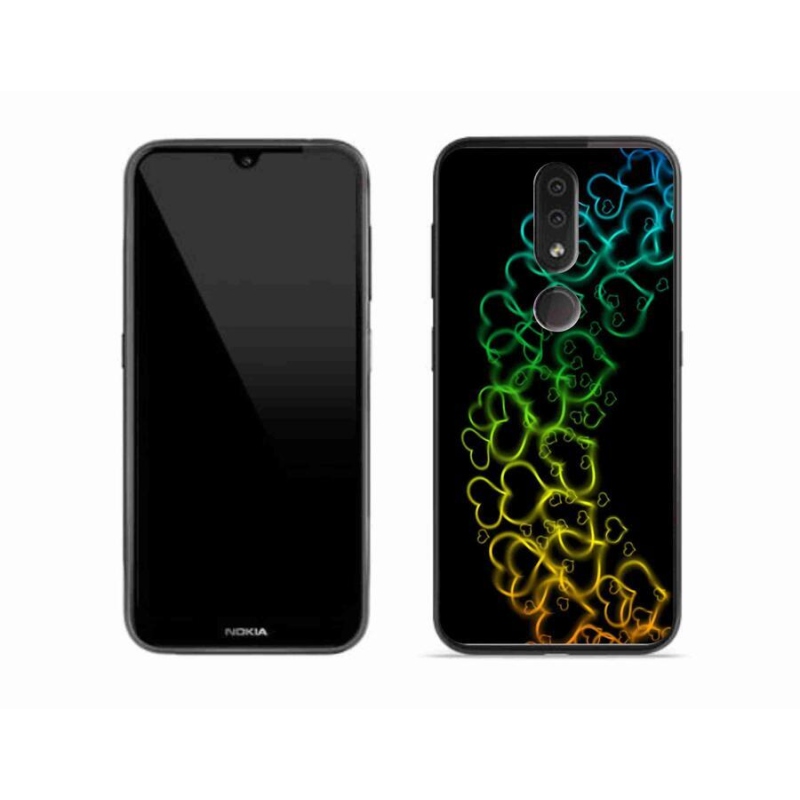 Zselés borító mmCase mobiltelefonhoz Nokia 4.2 - színes szívek