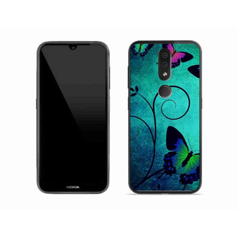 Zselés borító mmCase mobiltelefonhoz Nokia 4.2 - színes pillangók