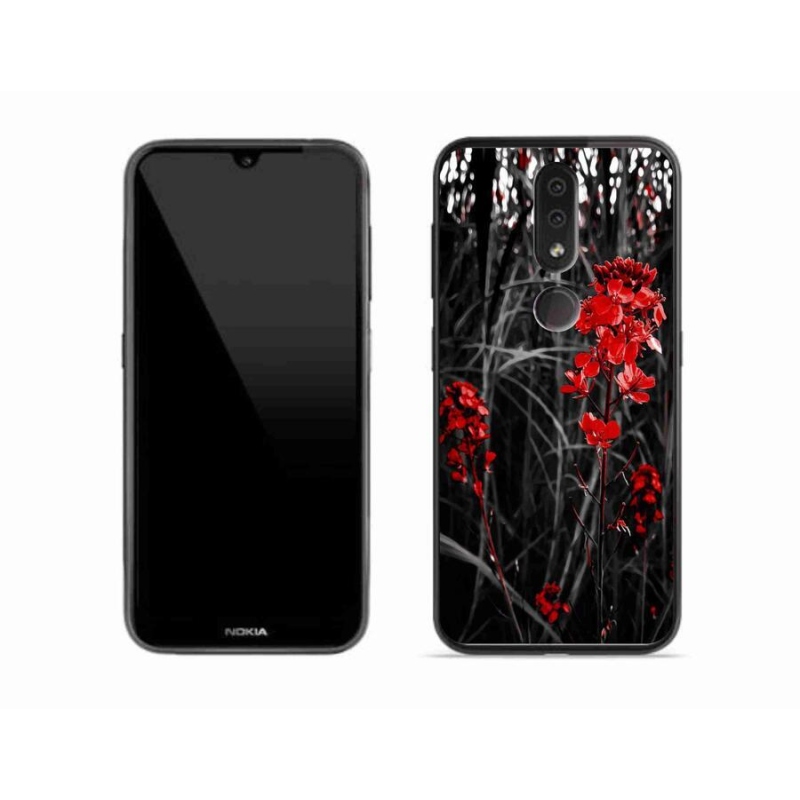 Zselés borító mmCase a Nokia 4.2 készülékhez - piros növény