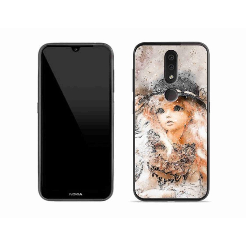 Zselés borító mmCase mobiltelefonhoz Nokia 4.2 - lány kalappal