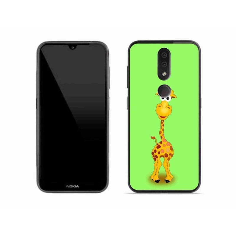 Zselés borító mmCase mobiltelefonhoz Nokia 4.2 - rajzfilm zsiráf