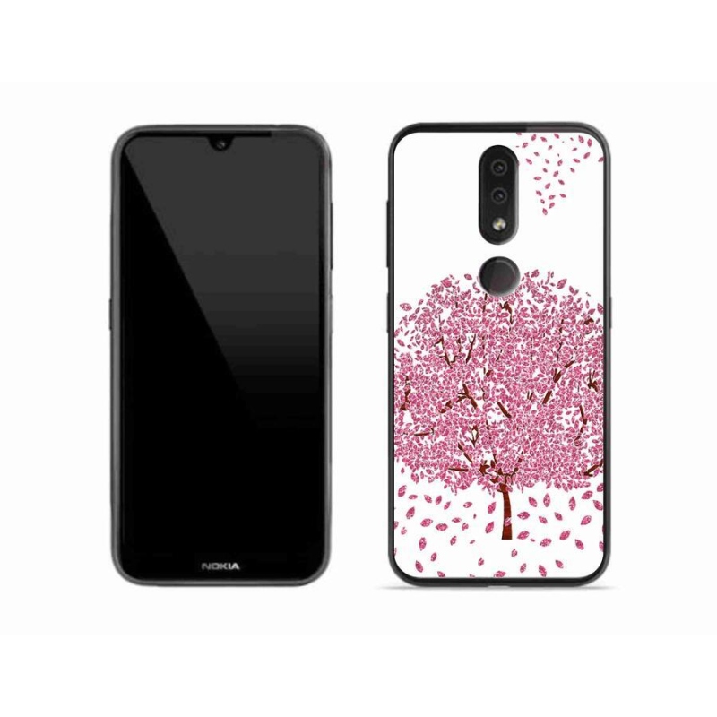 Gél borító mmCase mobiltelefonhoz Nokia 4.2 - rajzfilmfa levelekkel