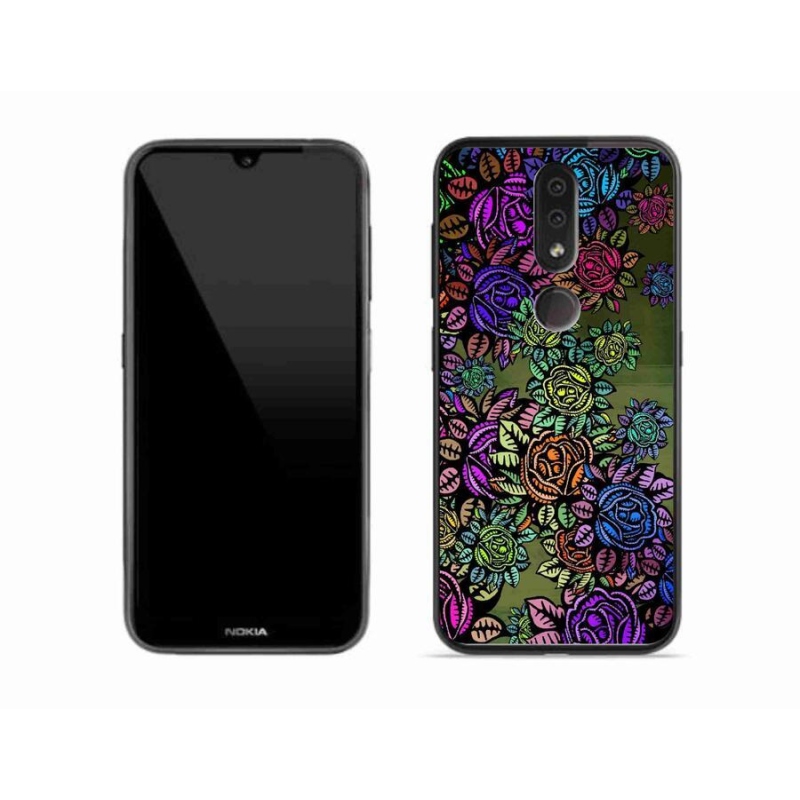 Zselés borító mmCase mobiltelefonhoz Nokia 4.2 - virágok 6