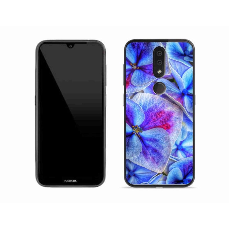 Zselés borító mmCase mobiltelefonhoz Nokia 4.2 - kék virágok 1