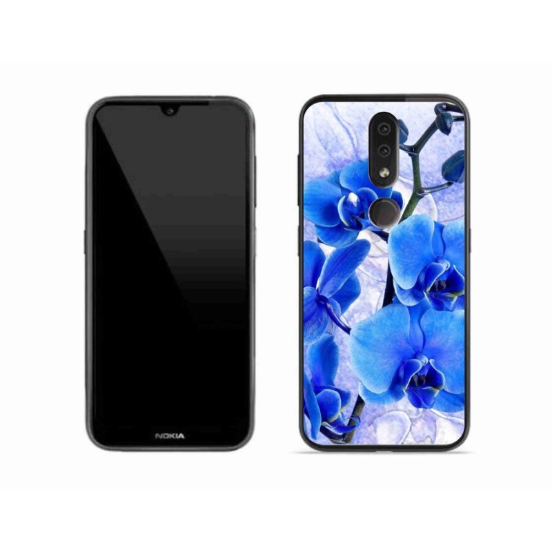 Zselés borítás mmCase Nokia 4.2 készülékhez - kék virágok