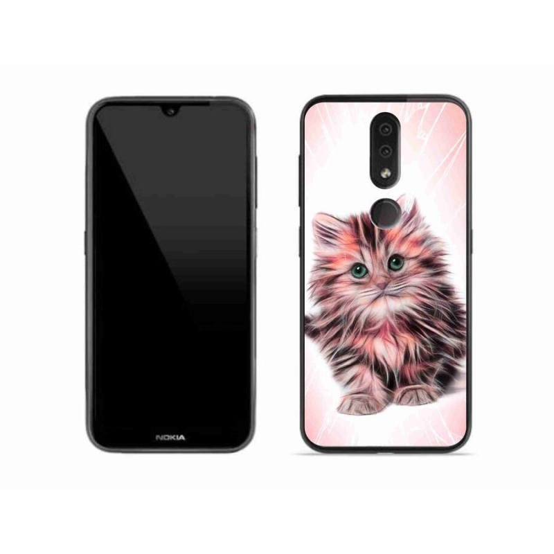 Zselés borító mmCase mobiltelefonhoz Nokia 4.2 - aranyos cica