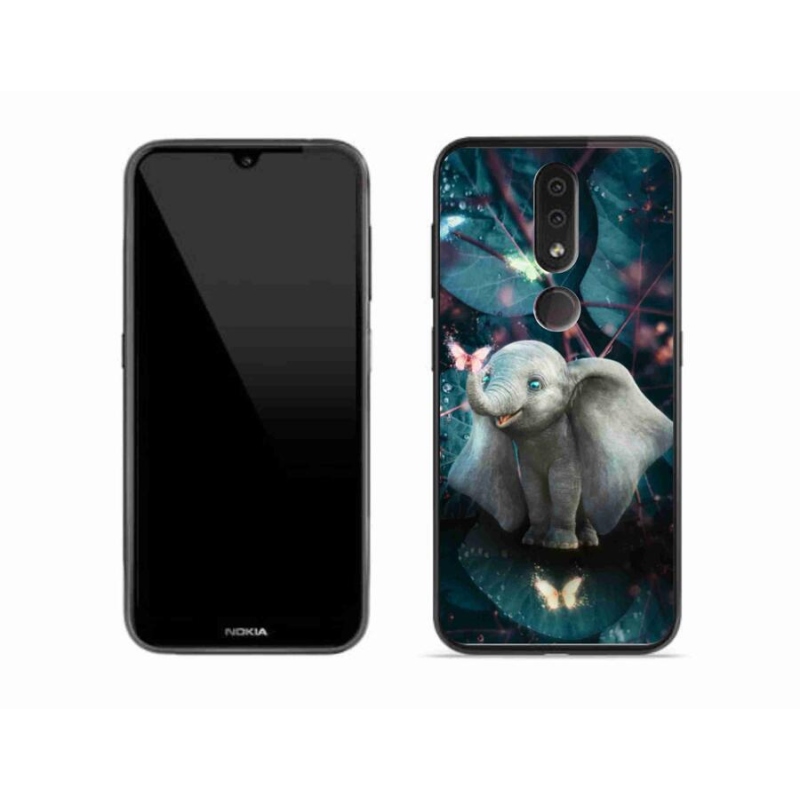 Zselés borító mmCase mobiltelefonhoz Nokia 4.2 - aranyos elefánt