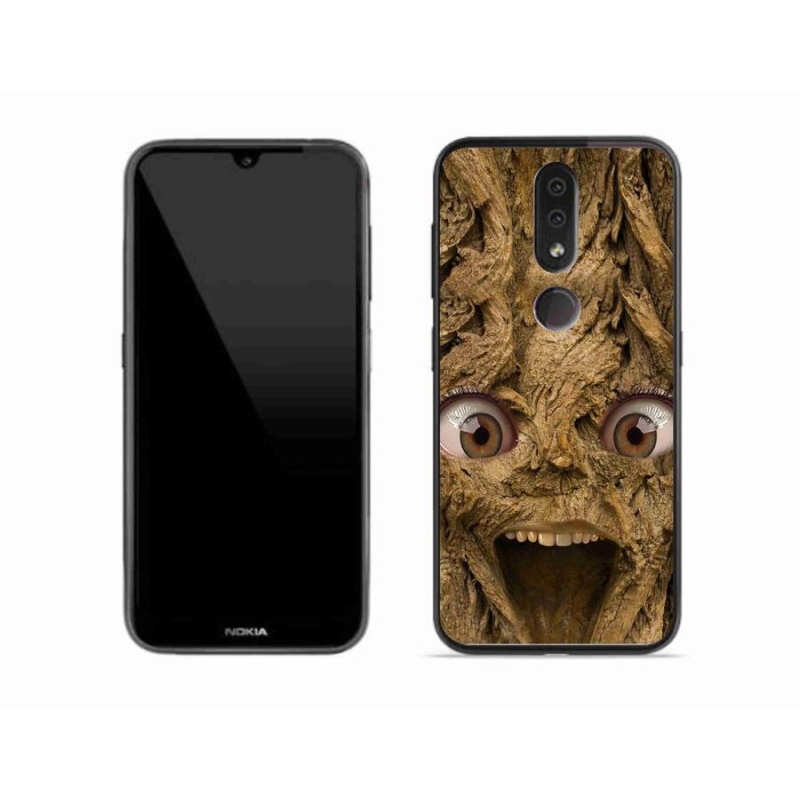 Zselés borító mmCase Nokia 4.2 mobiltelefonhoz - vidám fa szemekkel